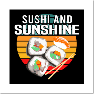 Sushi and Sunshine Retro Vintage Sunset - Cool Summer Posters and Art